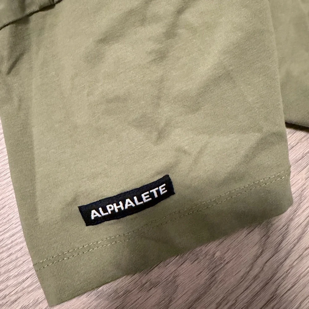 Alphalete Olive Green Cropped Tee - Size M - Picture 6 of 10